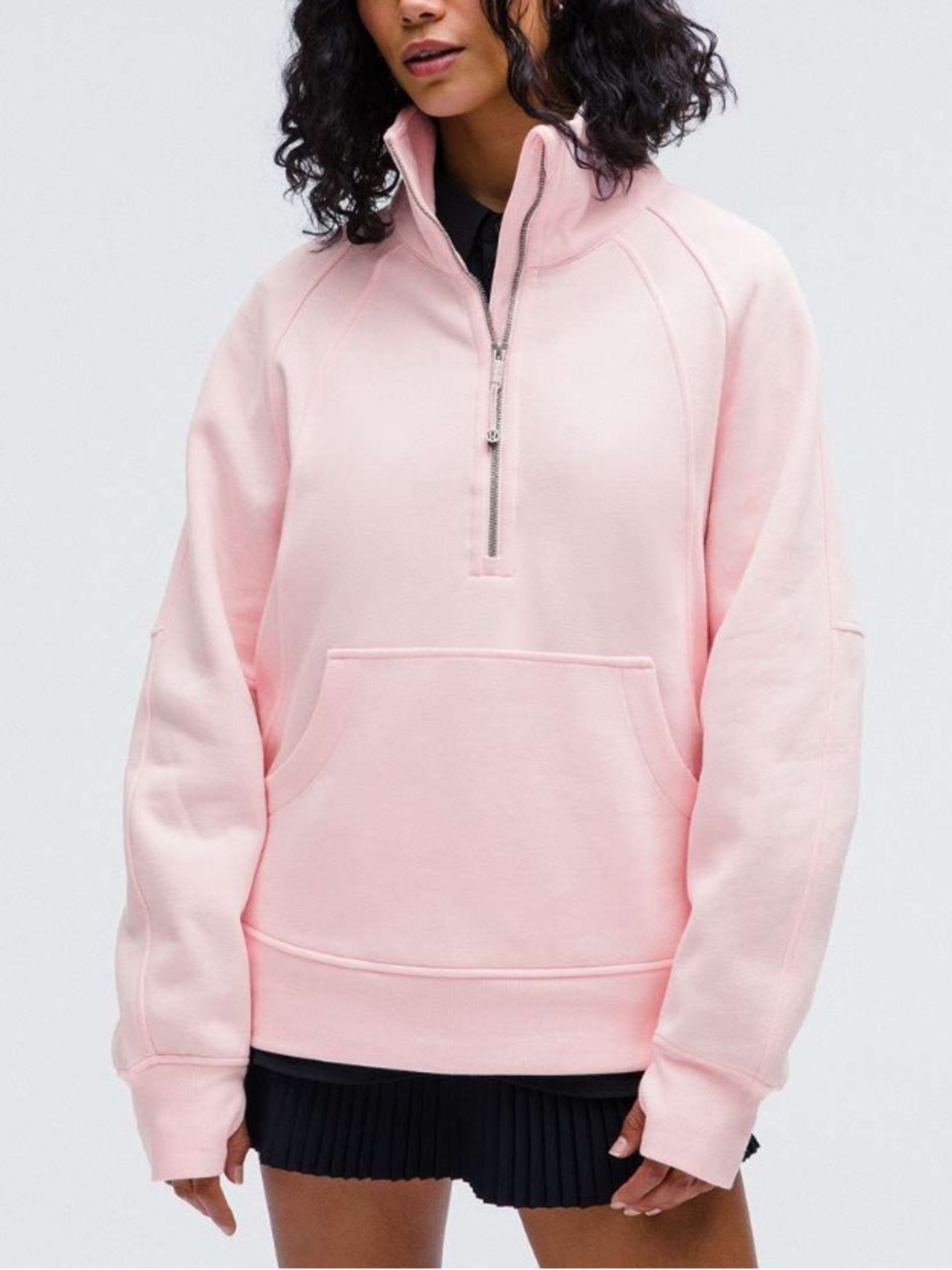 NWOT lululemon athletica Scuba Funnel Neck Half Zip Soft Pink Pullover M/L